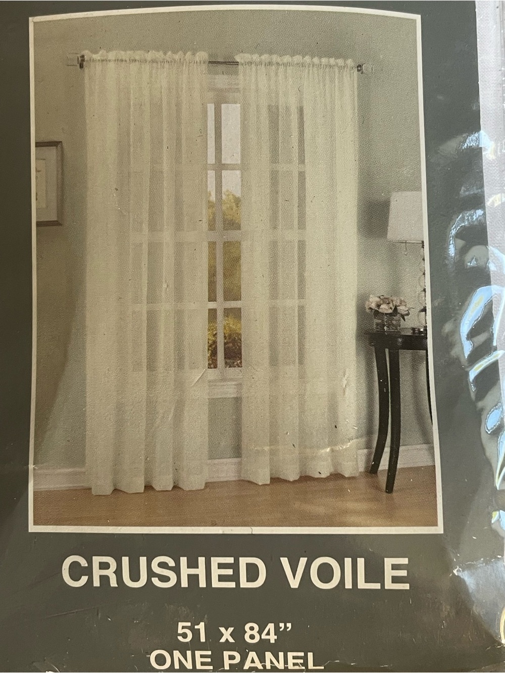 Crushed Voile Sheer Curtain Panel - White (Set of 2) - Picture 4 of 4